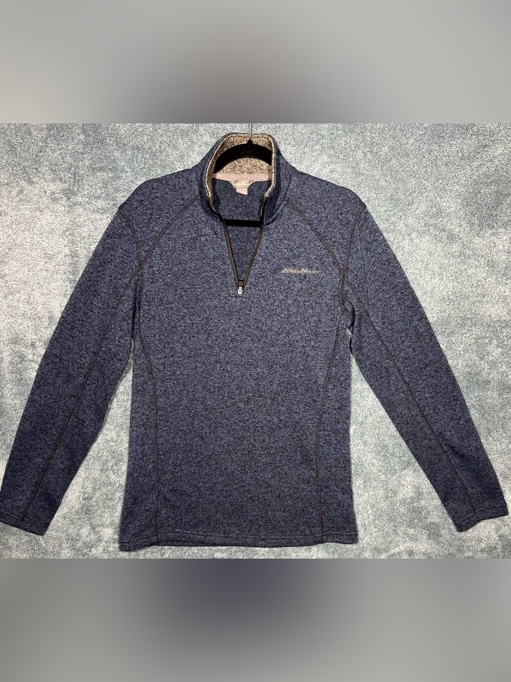 Eddie Bauer Men’s Small Quarter-Zip Navy Sweater Fleece Pullover